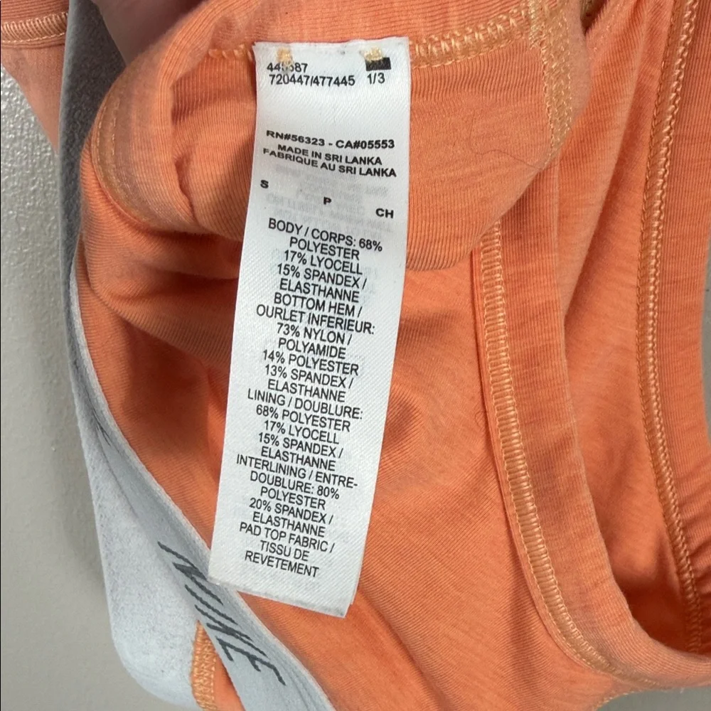 Nike Peach Racerback Crop Sports Bra with Branded Elastic Band
